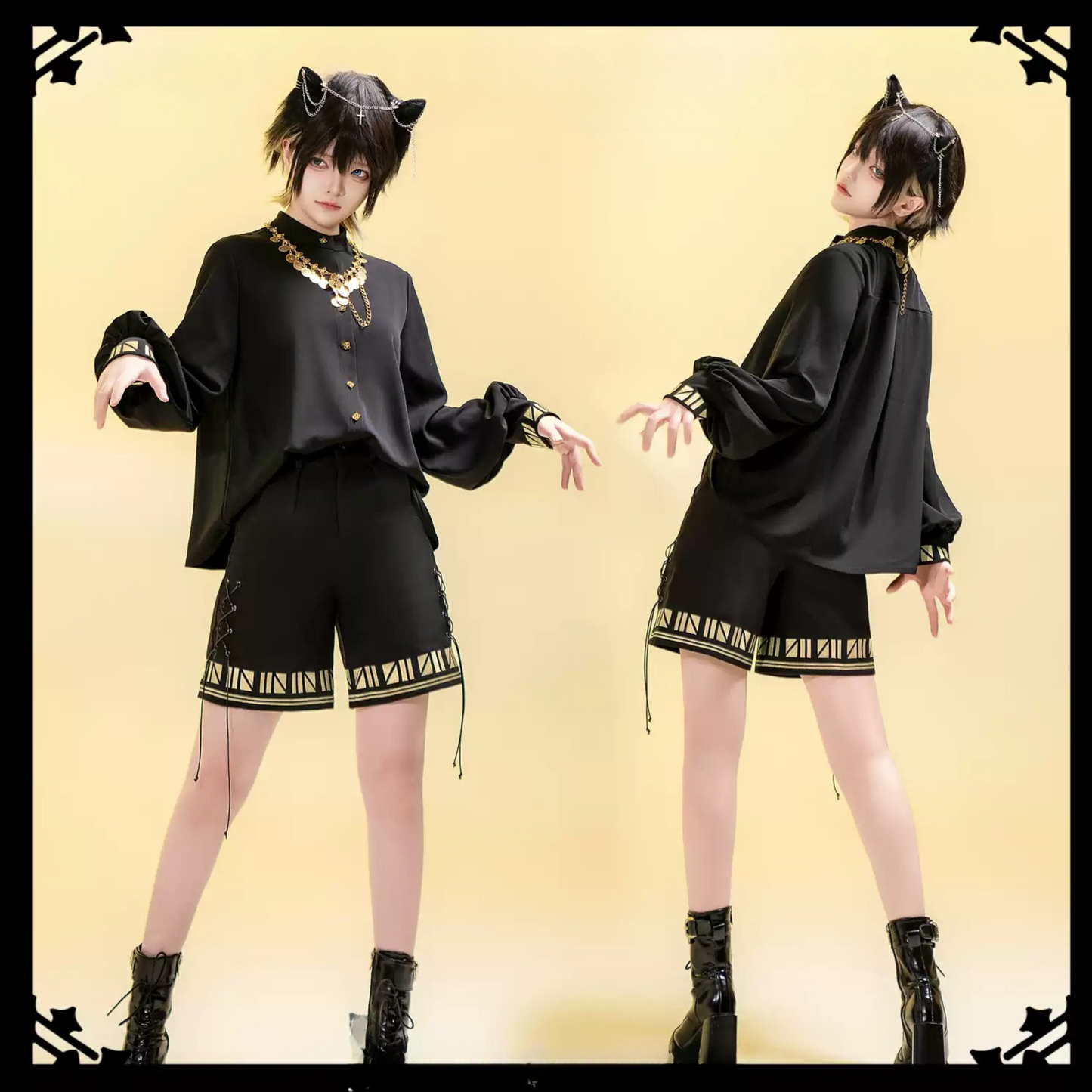 [Mar. 26, 2012 reservation deadline] Black Cat Lolita Prince Series Pharaoh Embroidery Shirt