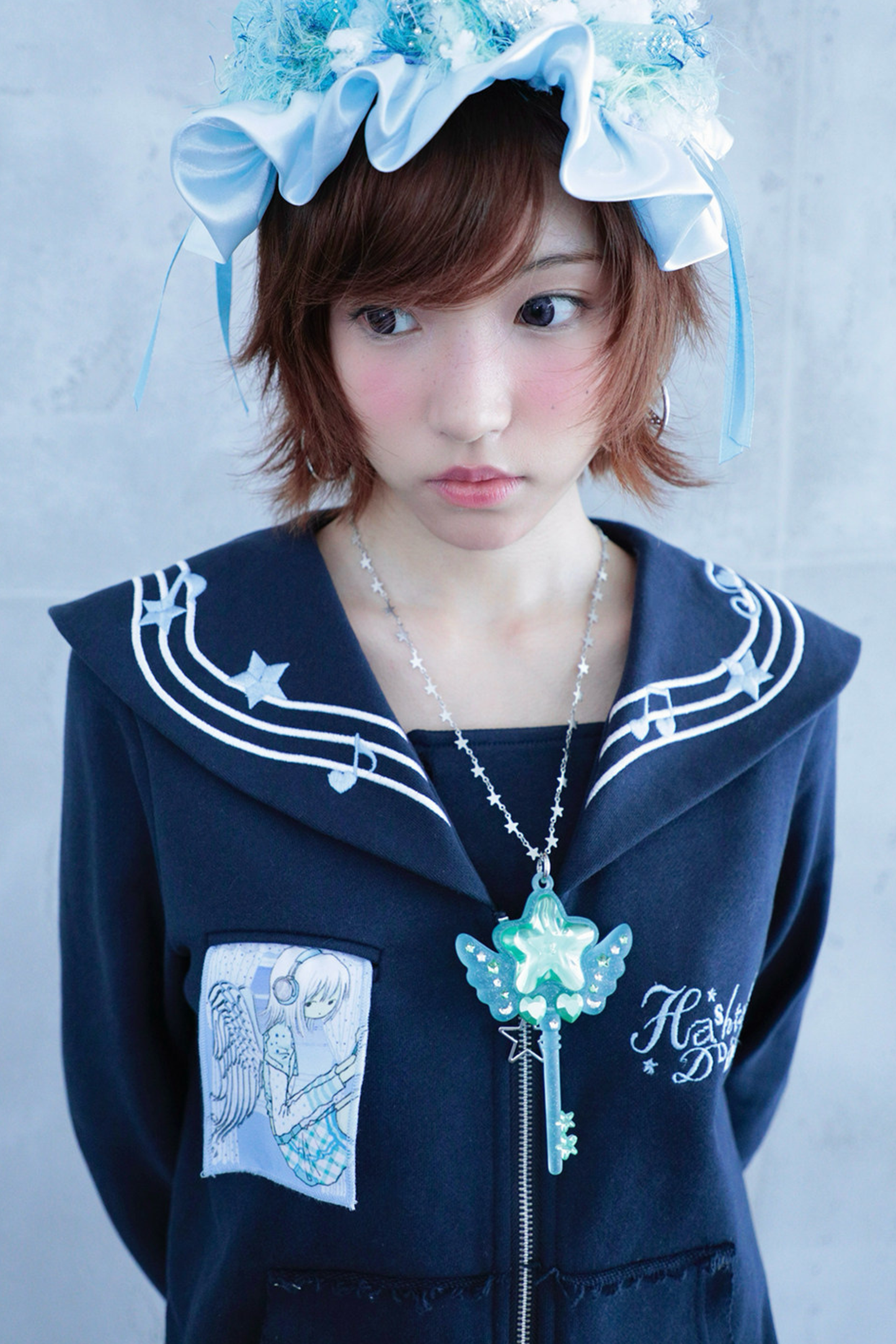 Polka Dot Embroidery Sailor Jacket