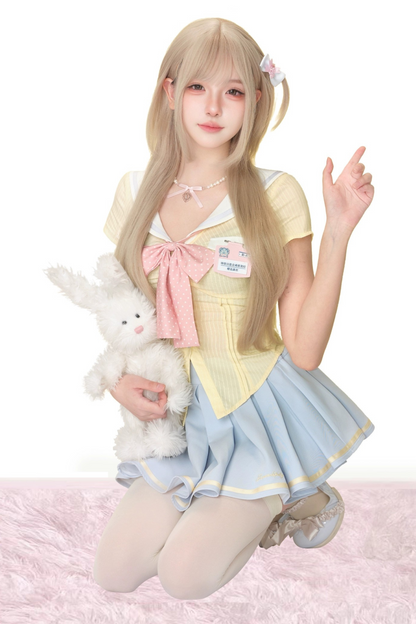 アカデミーリボントップス+プリーツスカート