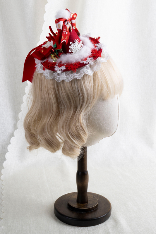 クリスマスレーススイートヘッドバンド+ハットクリップ+リボンクリップ