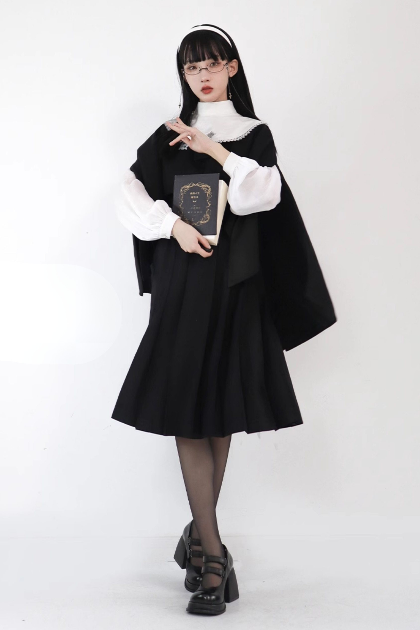 ゴシックスクールマント＋トップス＋ベストドレス
