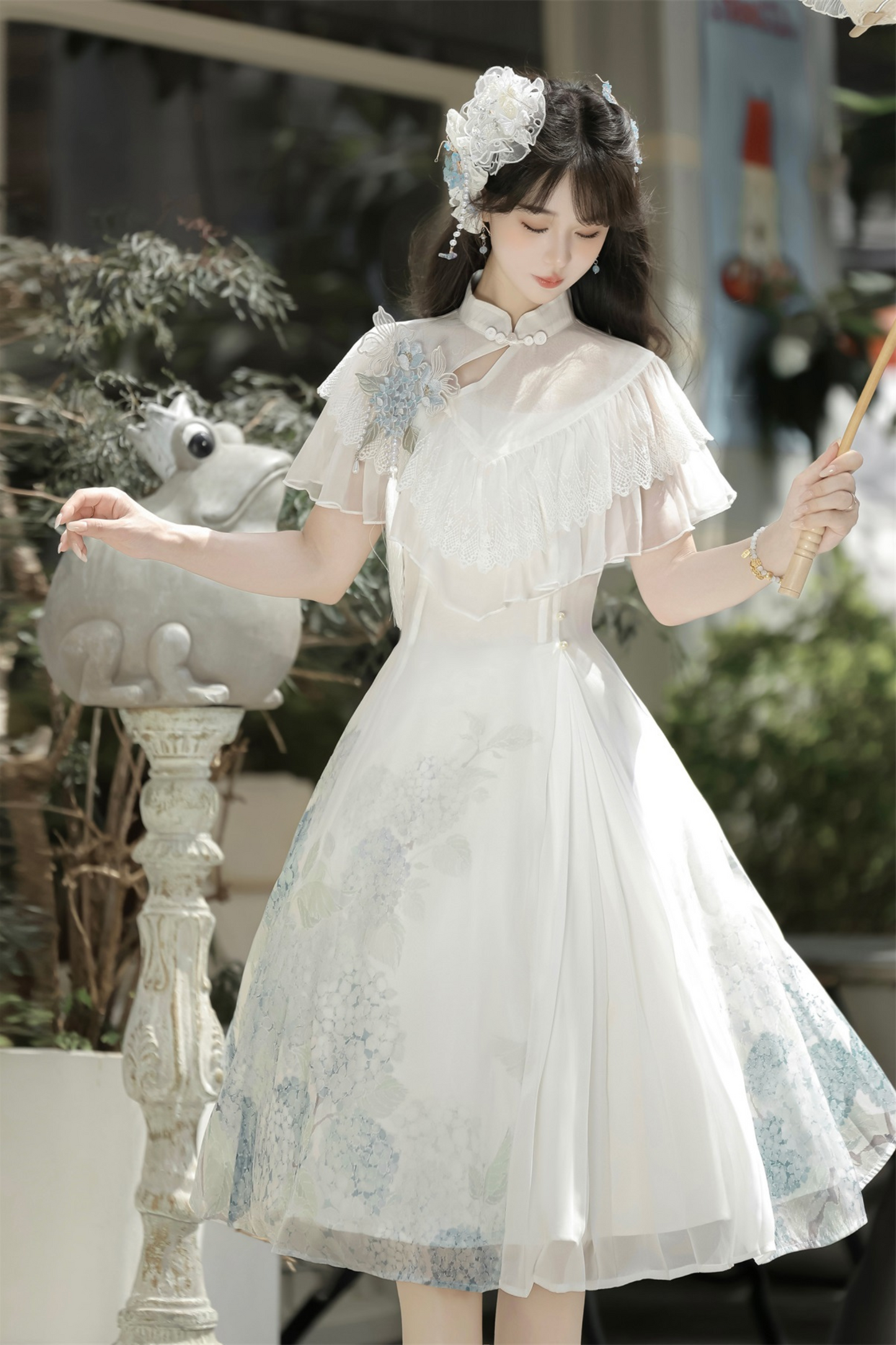 アジサイレターエレガントロリータサスペンダードレス+ショール