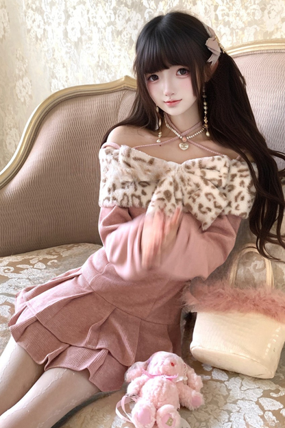 レオパードスイートオフショルダードレス