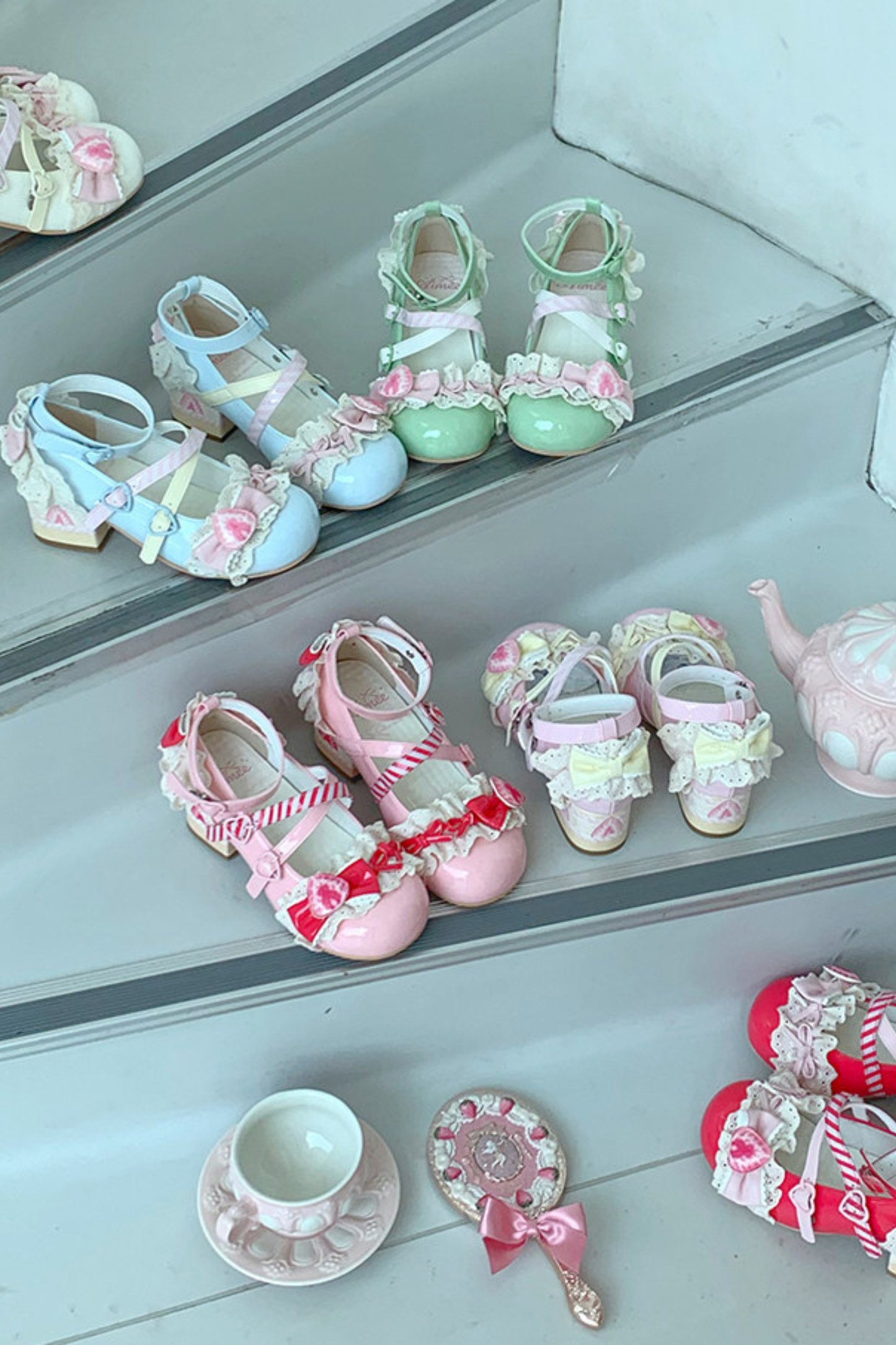 ストロベリーロリータメリージェーンシューズ