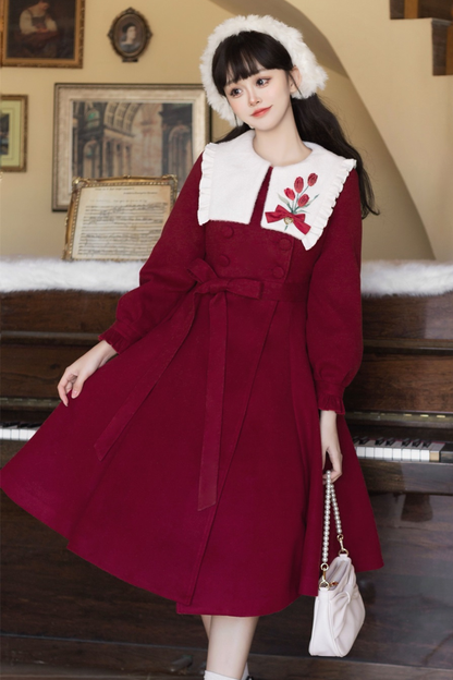 レッドチューリップロリータフレアコート