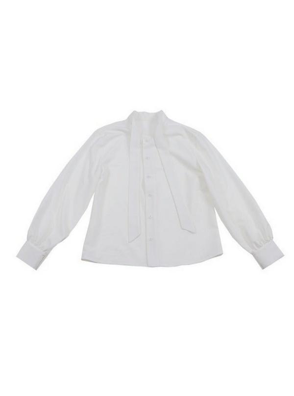 Bow tie blouse + ribbon design vest + pleated skirt