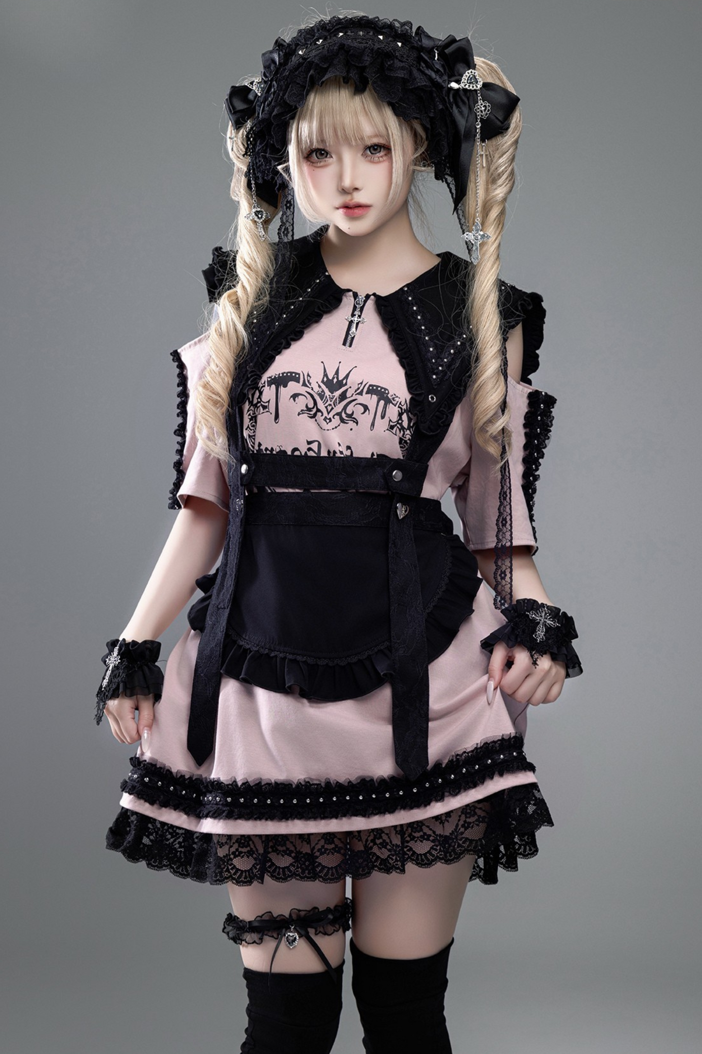 Witch Apprentice Subculture T-shirt Dress + Suspender Apron