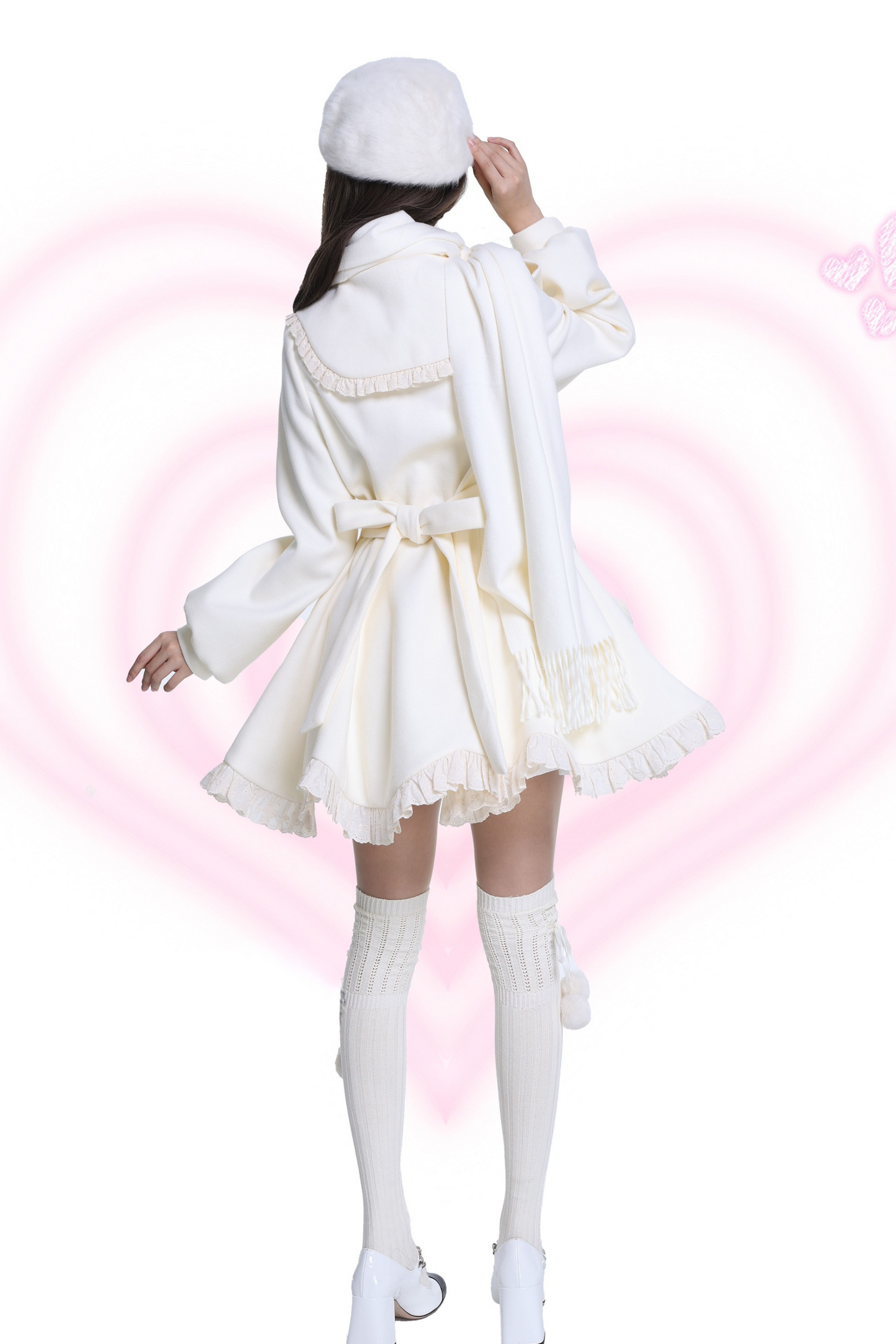 Calf Wool Bell Sweet Girly Coat