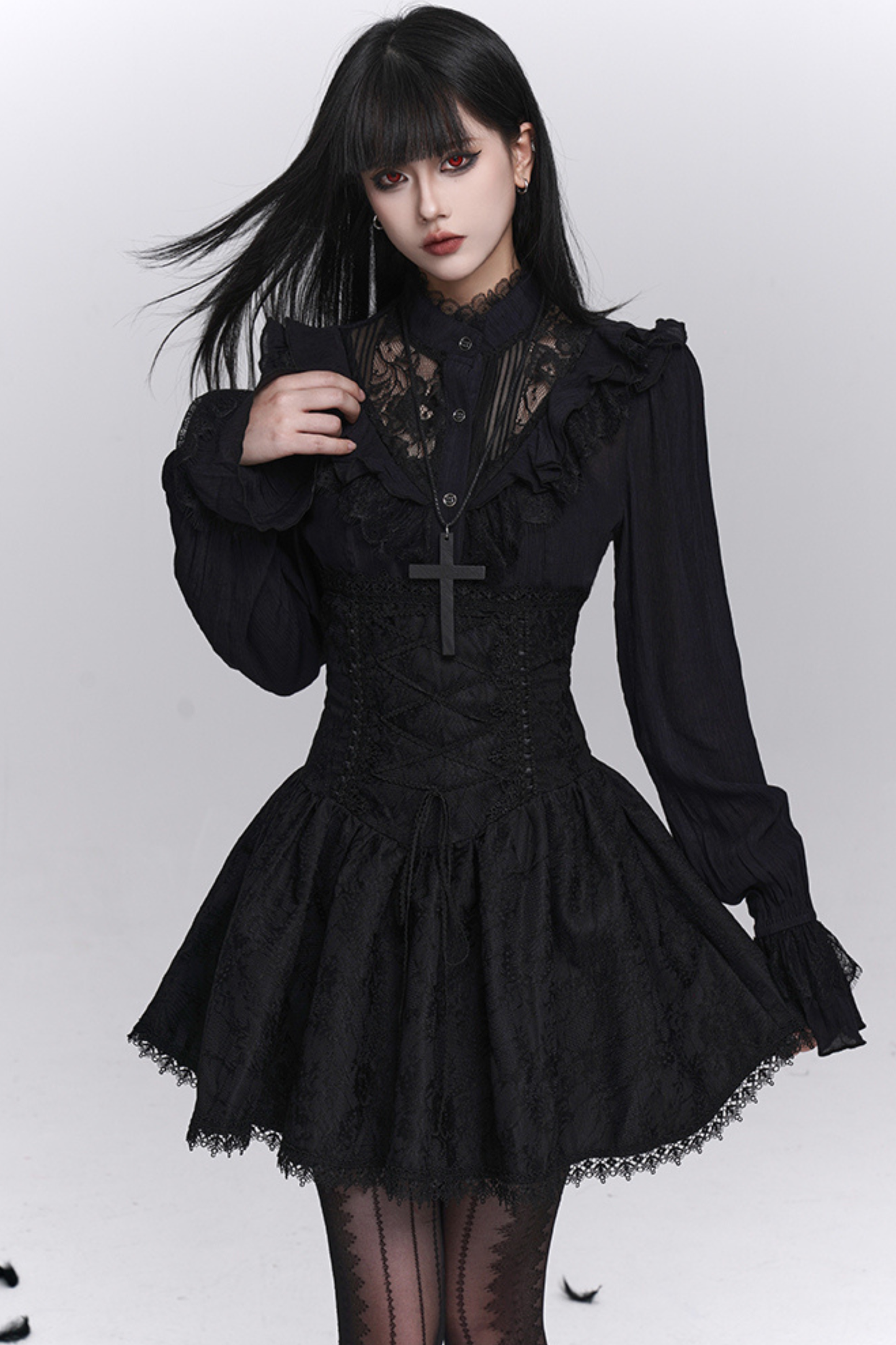 Ghost Girl Gothic Dark High Waist Skirt