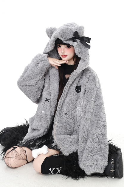 リボンキャットフードファージャケット