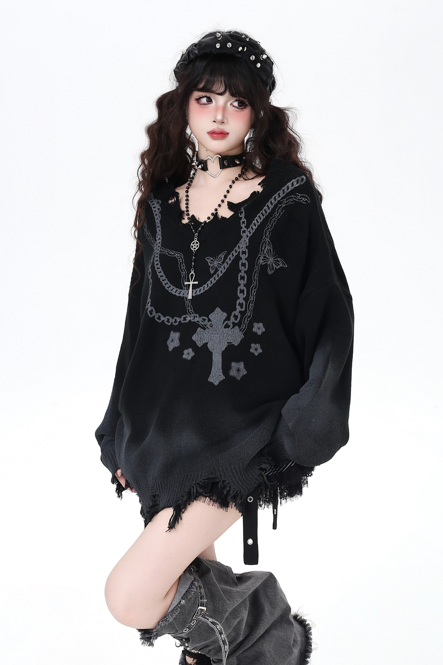 Gothic Chain Foundation Hall Subculture Sweater
