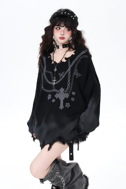 Gothic Chain Foundation Hall Subculture Sweater