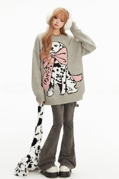 Jacquard Dalmatian Crew Neck Lo Super Waterer