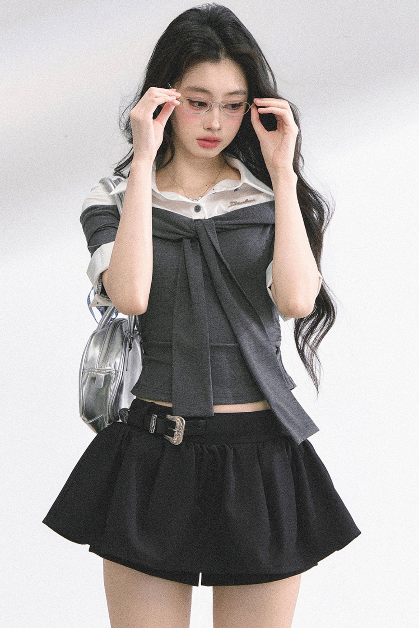 フレンチレディーウエストスリミングショートトップス