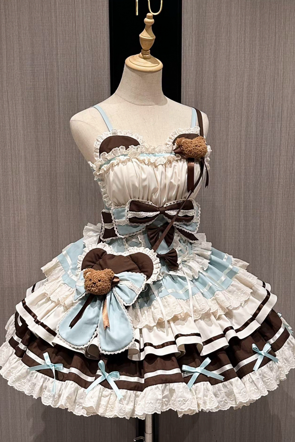 [Pre-order item] après cotton ruffle bare Lolita dress + bag + accessories
