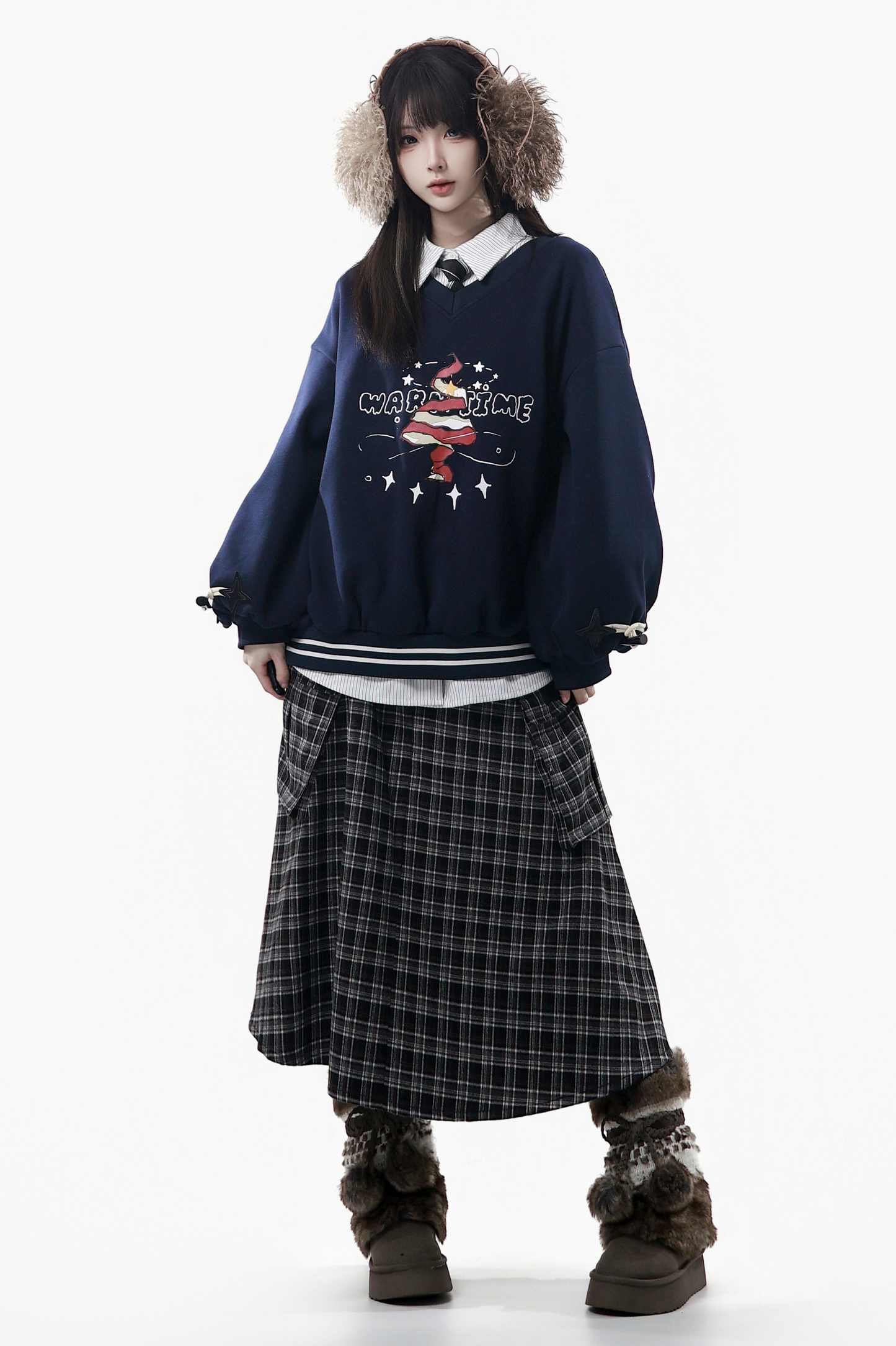 クリスマスフードコート+シャツ+スウェット+ロングスカート+パンツ