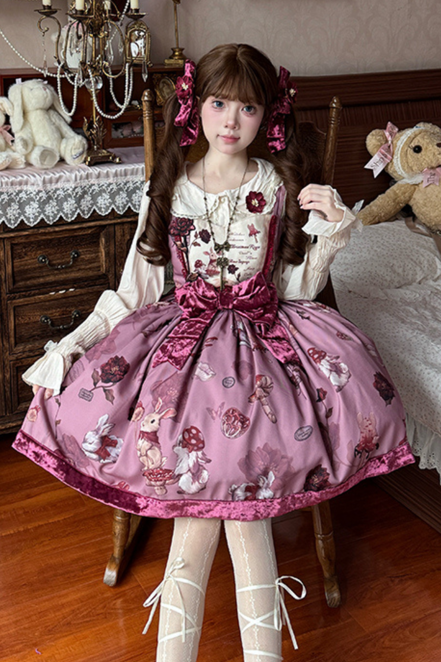 Rabbit Flower Series Doll Cute Dress + Suspender Dress