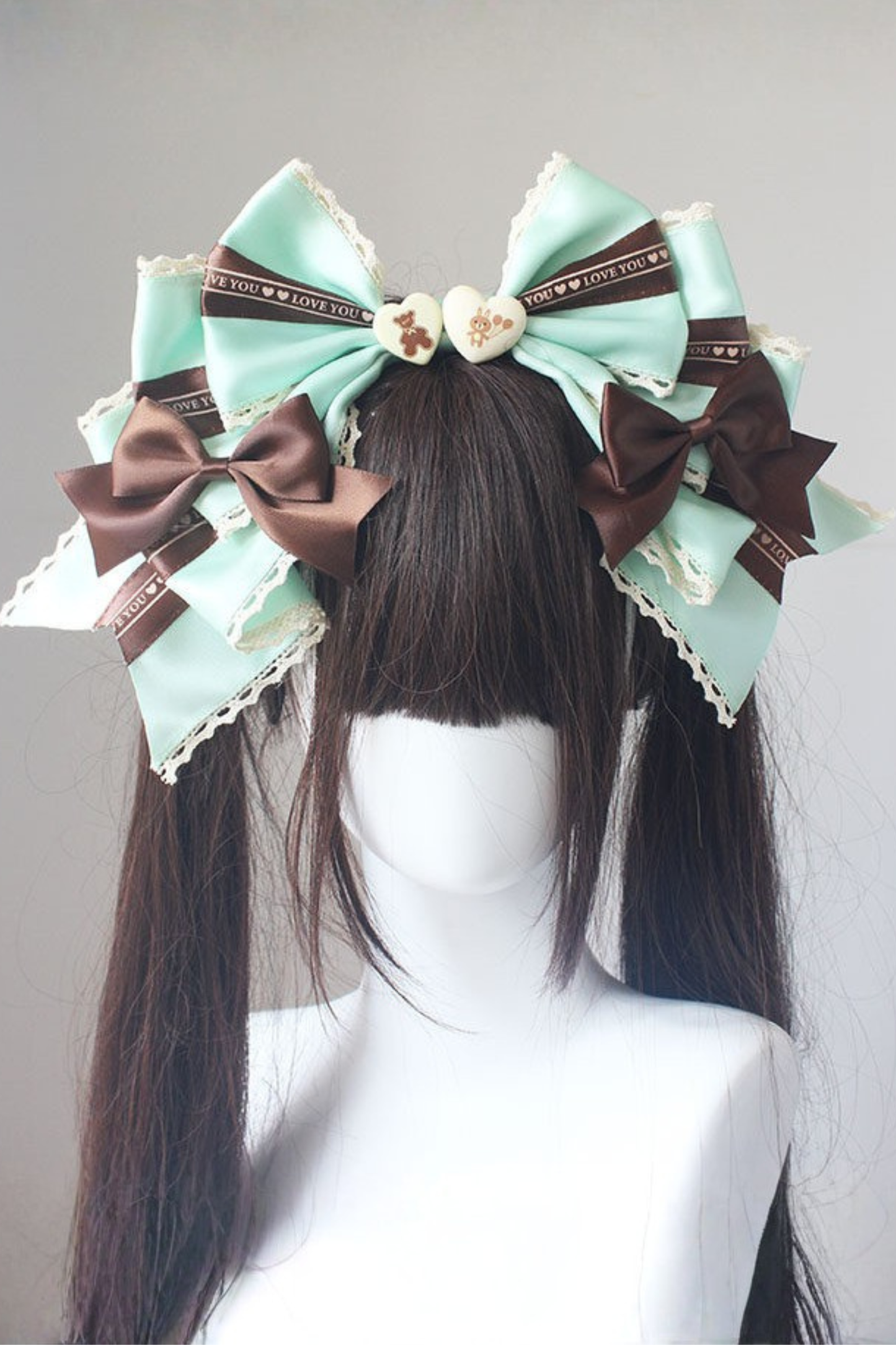 チョコレートバイカラービッグリボンカチューシャ