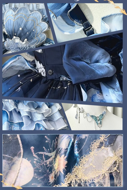 ジェリーフィッシュグラデーションファンタジードレス＋アクセサリー