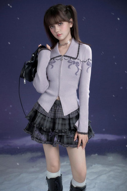 Sweet Ribbon Slim Cardigan