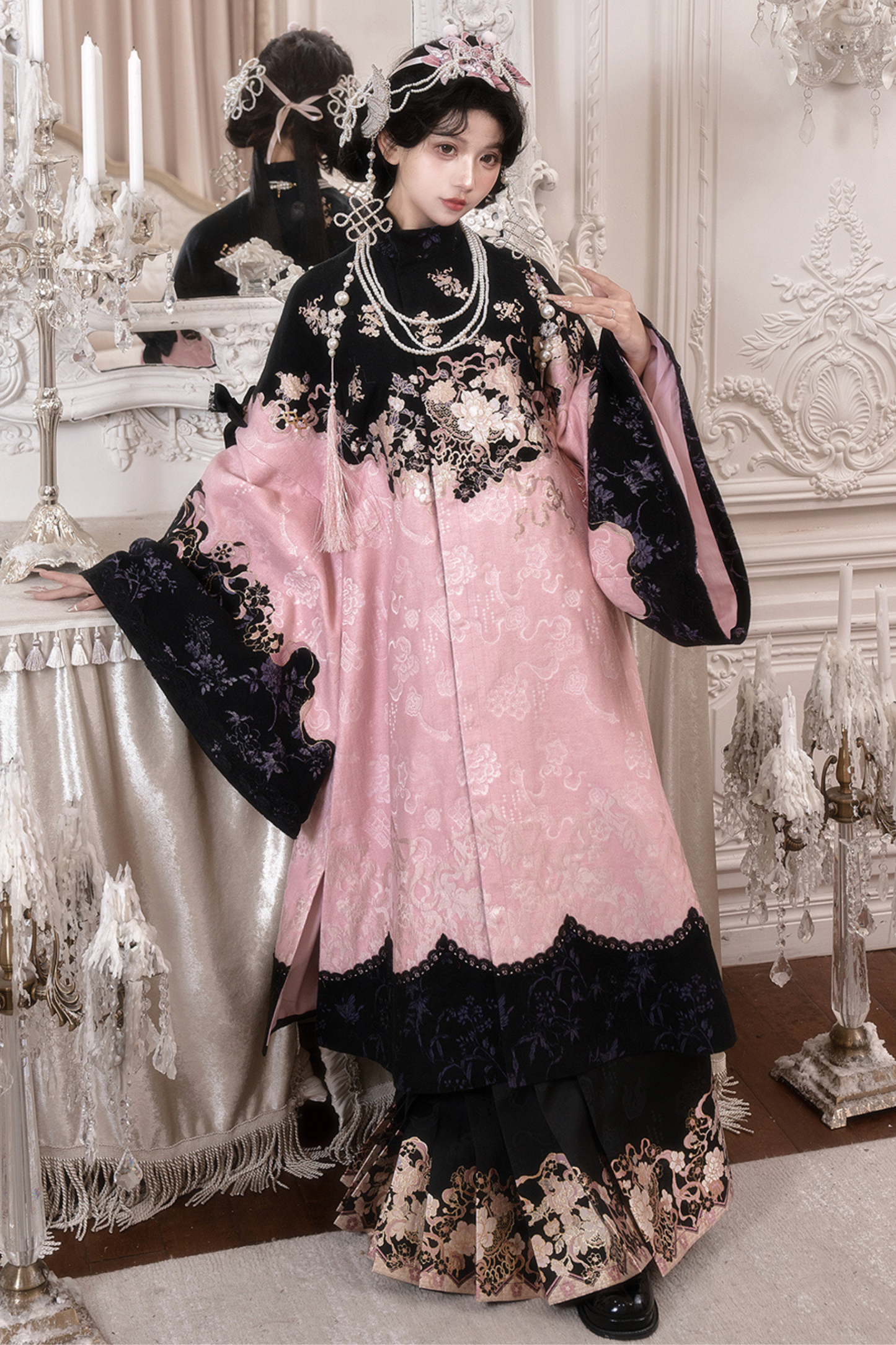 チャイナロングジャケット+スカート