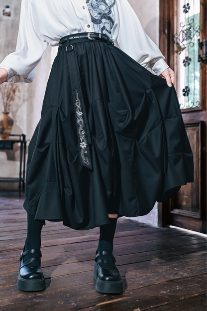 Dark Scale Pleated Skirt