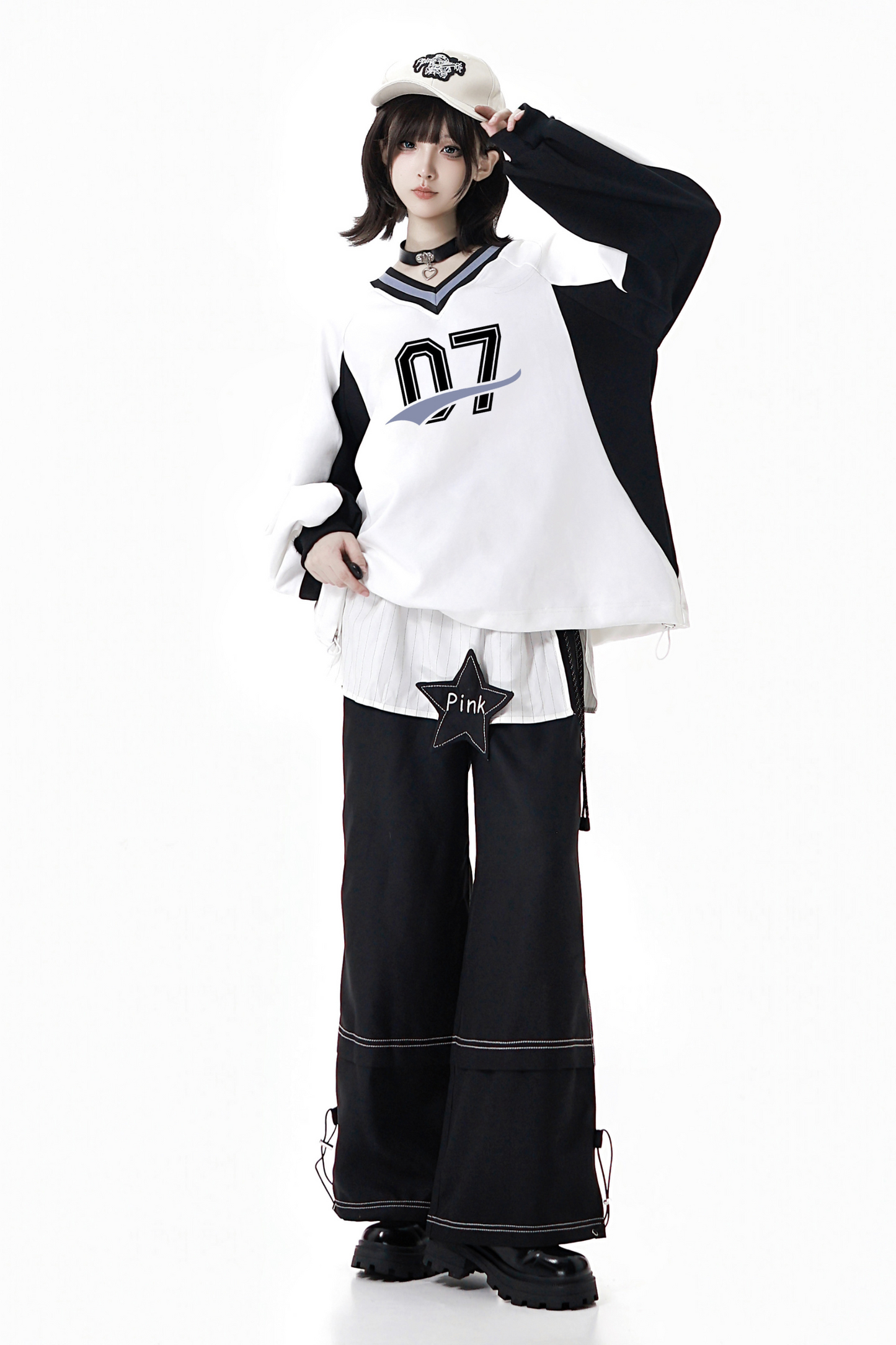 モードスタイルスウェット+ウエストスカート+パンツ+シャツ