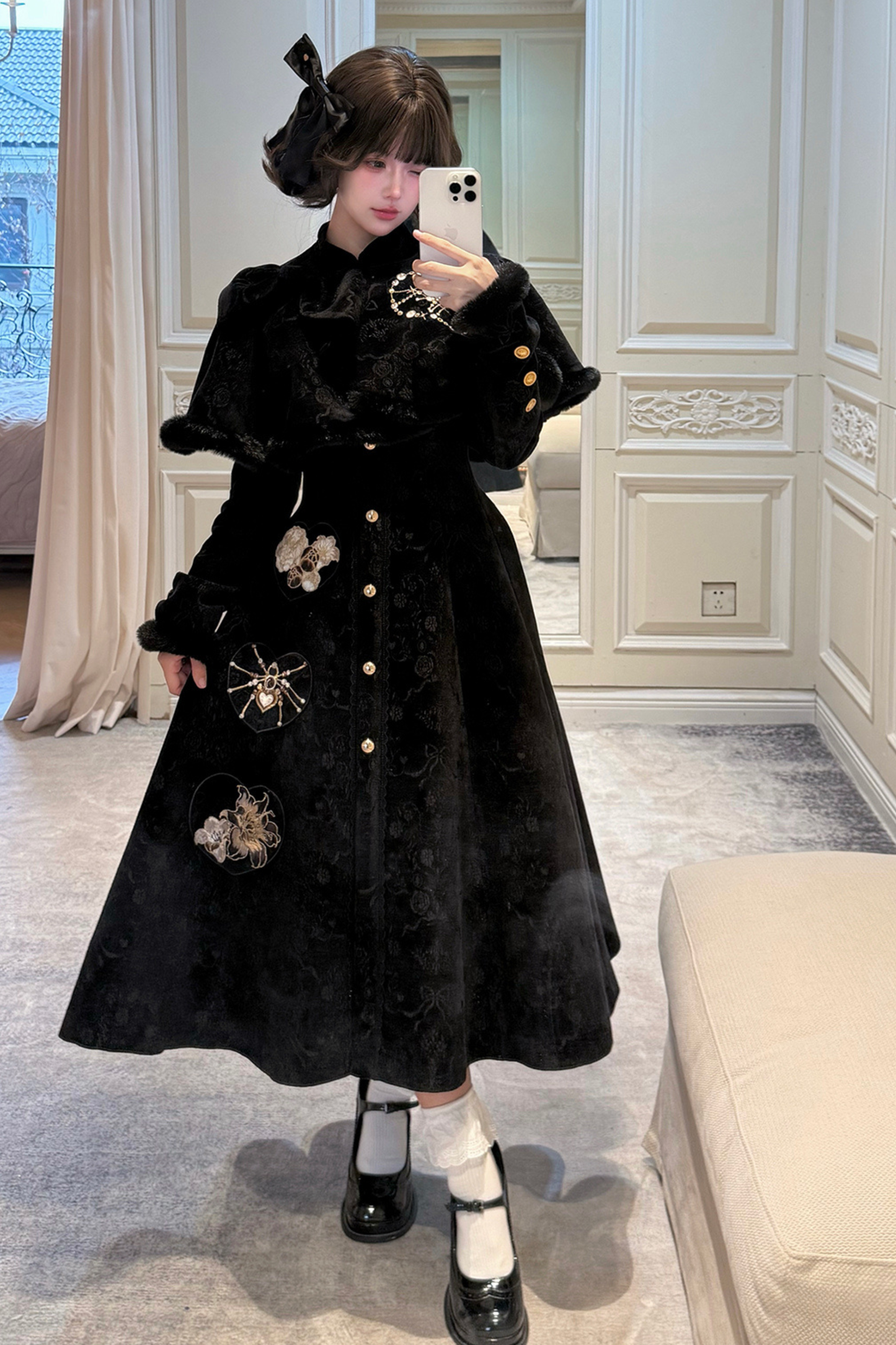 クラシックダークロングコート+ケープ