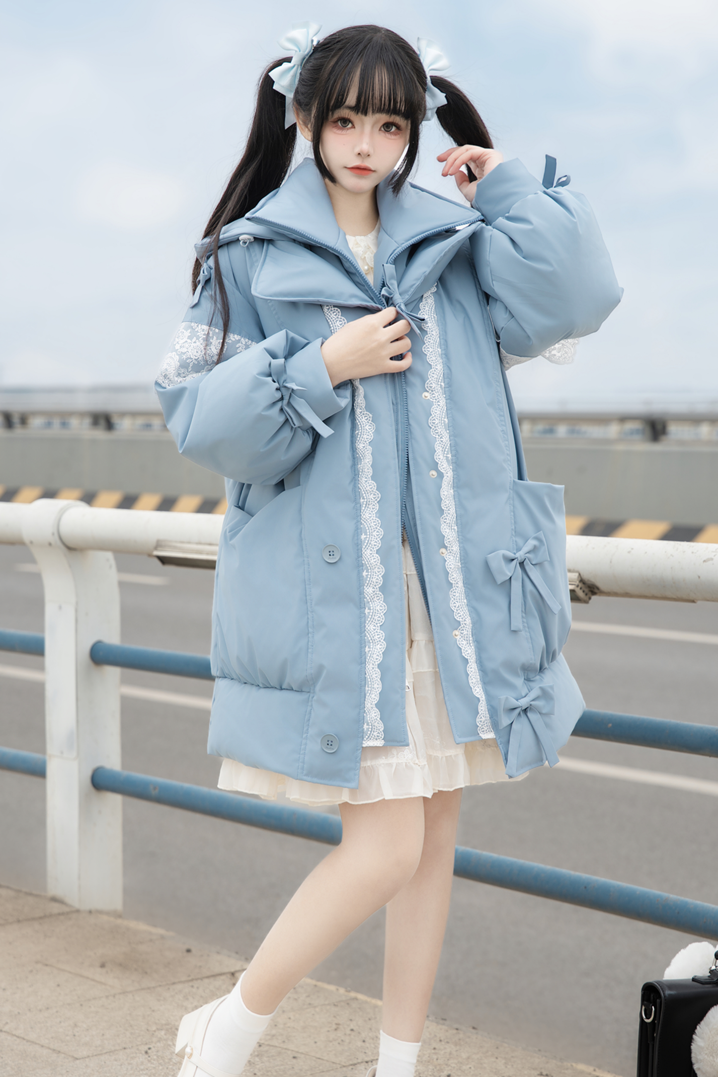 レースレイクフロストフーデッドコート