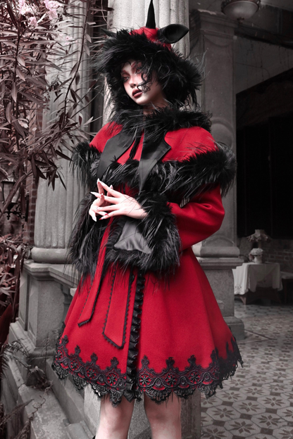 Gothic Carol Dark Cloak Bat Collar Coat