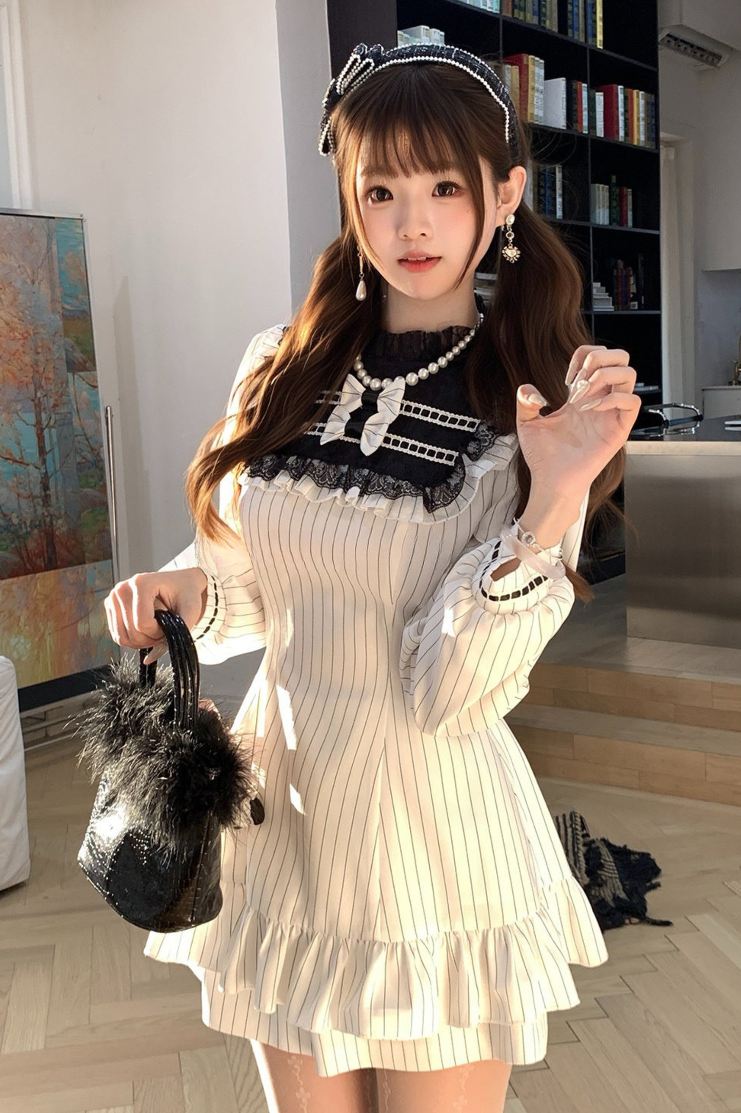 Sweet Striped Flare Dress