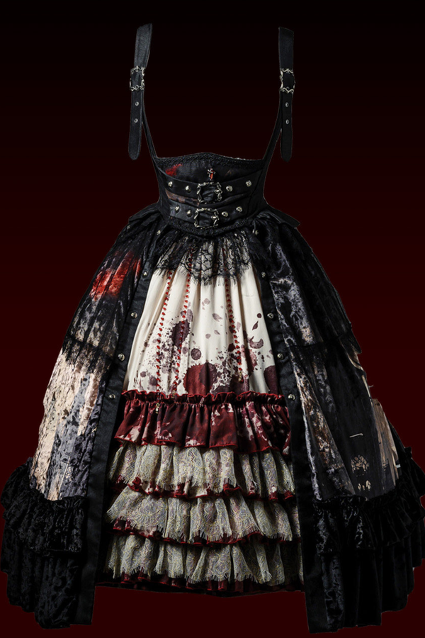 ゴシックロリータダークジャンパースカート+シャツ