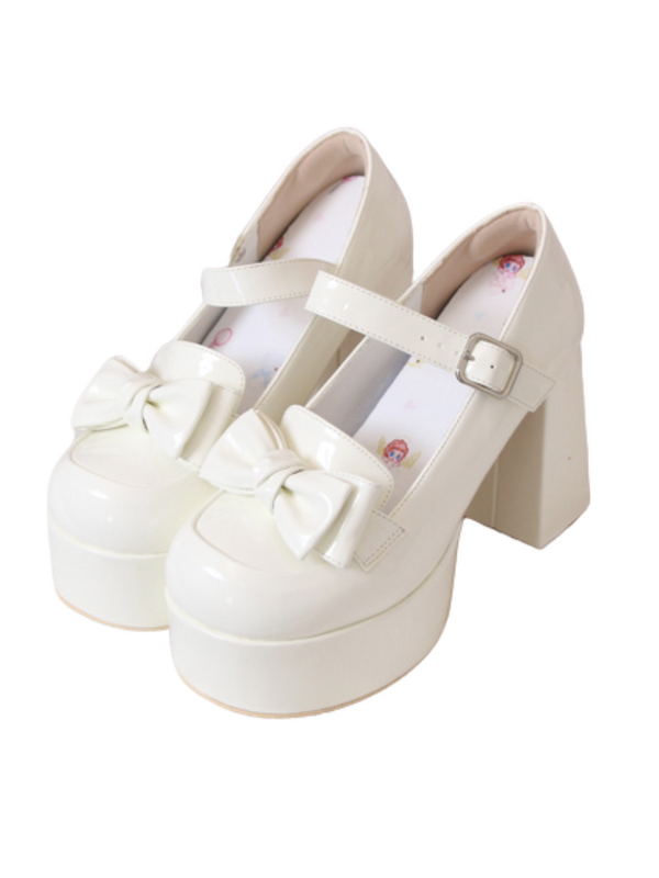 Lolita Ribbon Round Toe Single High Heel