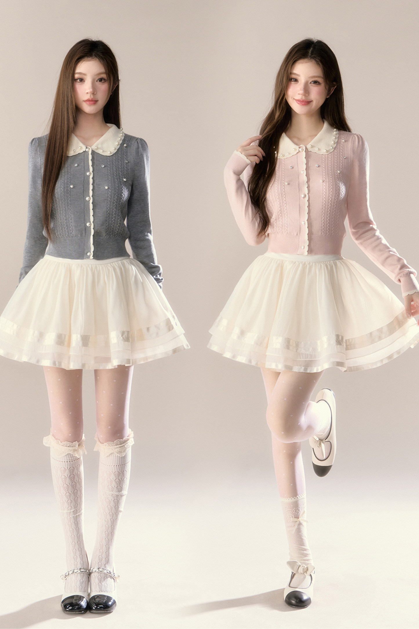 スイートアイランドドールカーディガン+タイトスカート