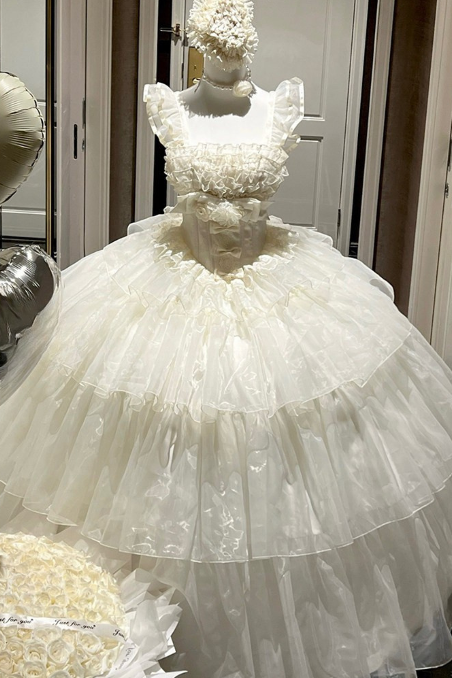 ファーストラブフローラルドレス+スリーブ