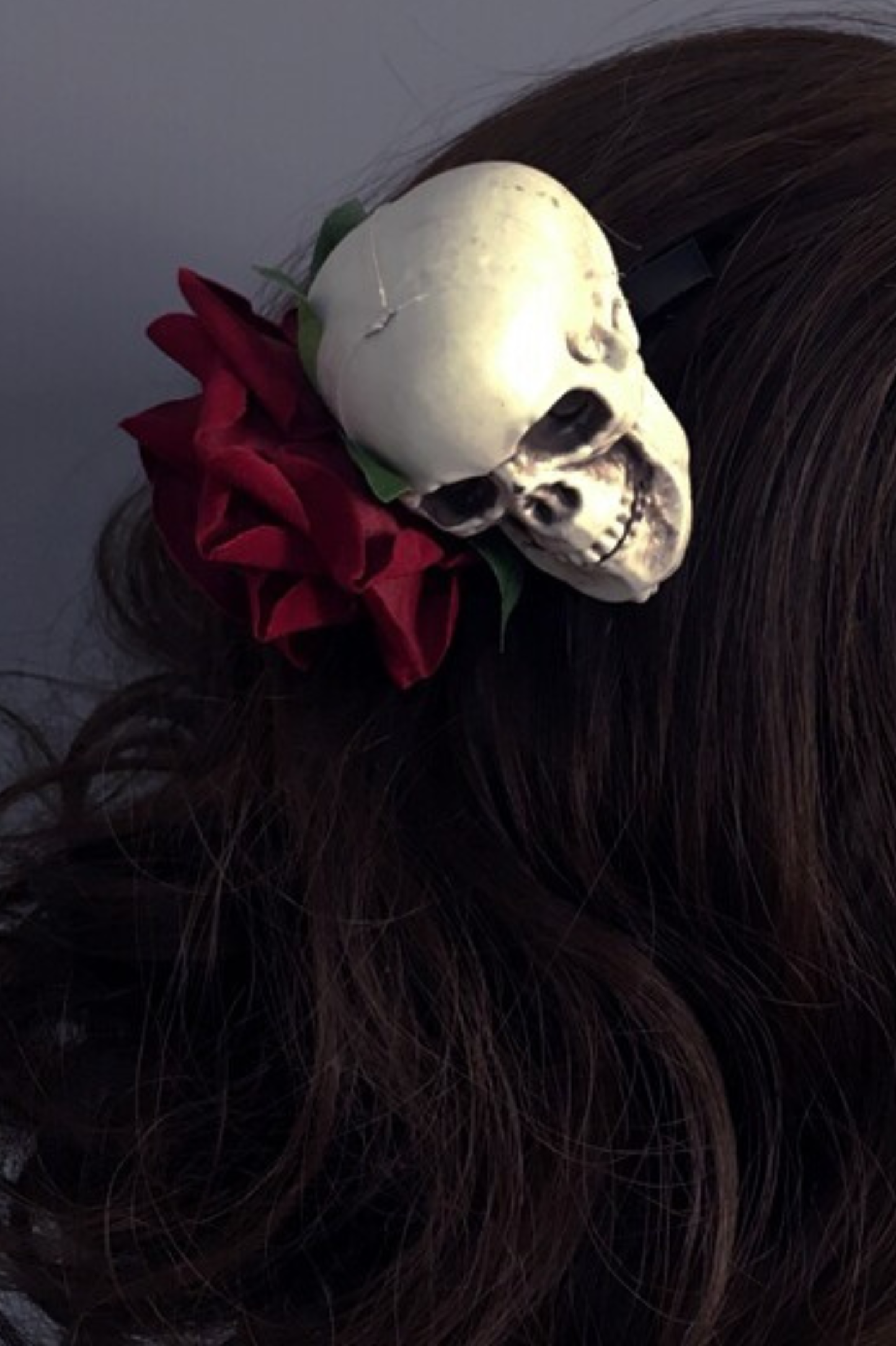 ゴシックスカルヘアクリップ+ベール+ヘアバンド+ヘアピン