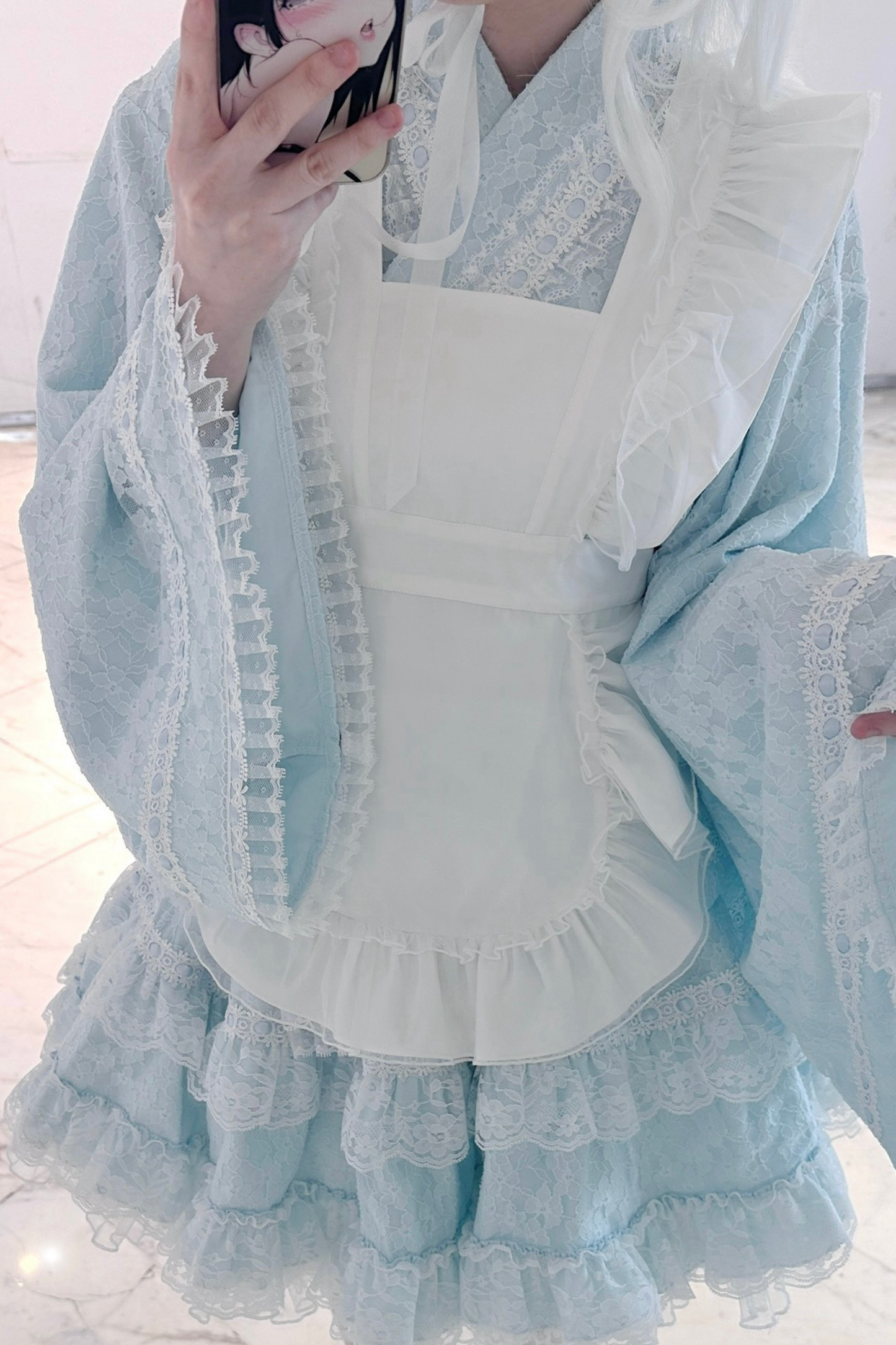 フルレースコットンエプロンサブカルチャースカート