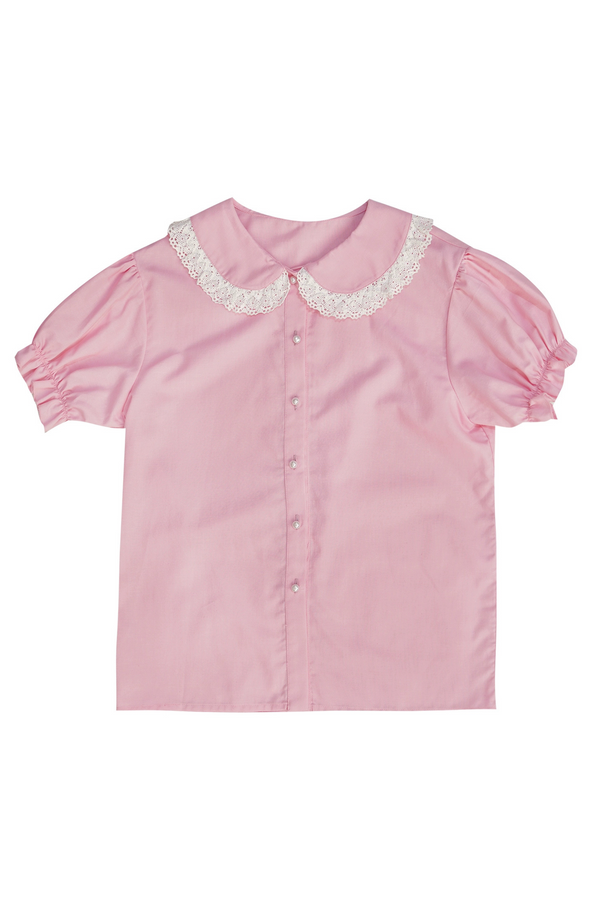 Camisa de algodón con mangas abullonadas de muñeca de cuento de hadas