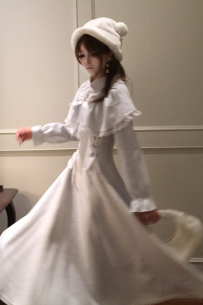 Lace-up Elegant Cape Dress