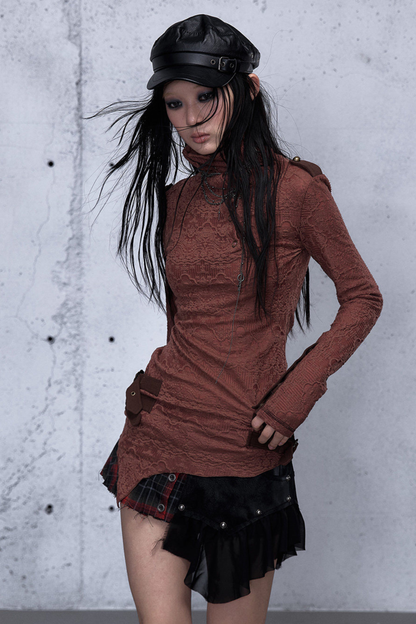 레트로 비대칭 니트 스웨터