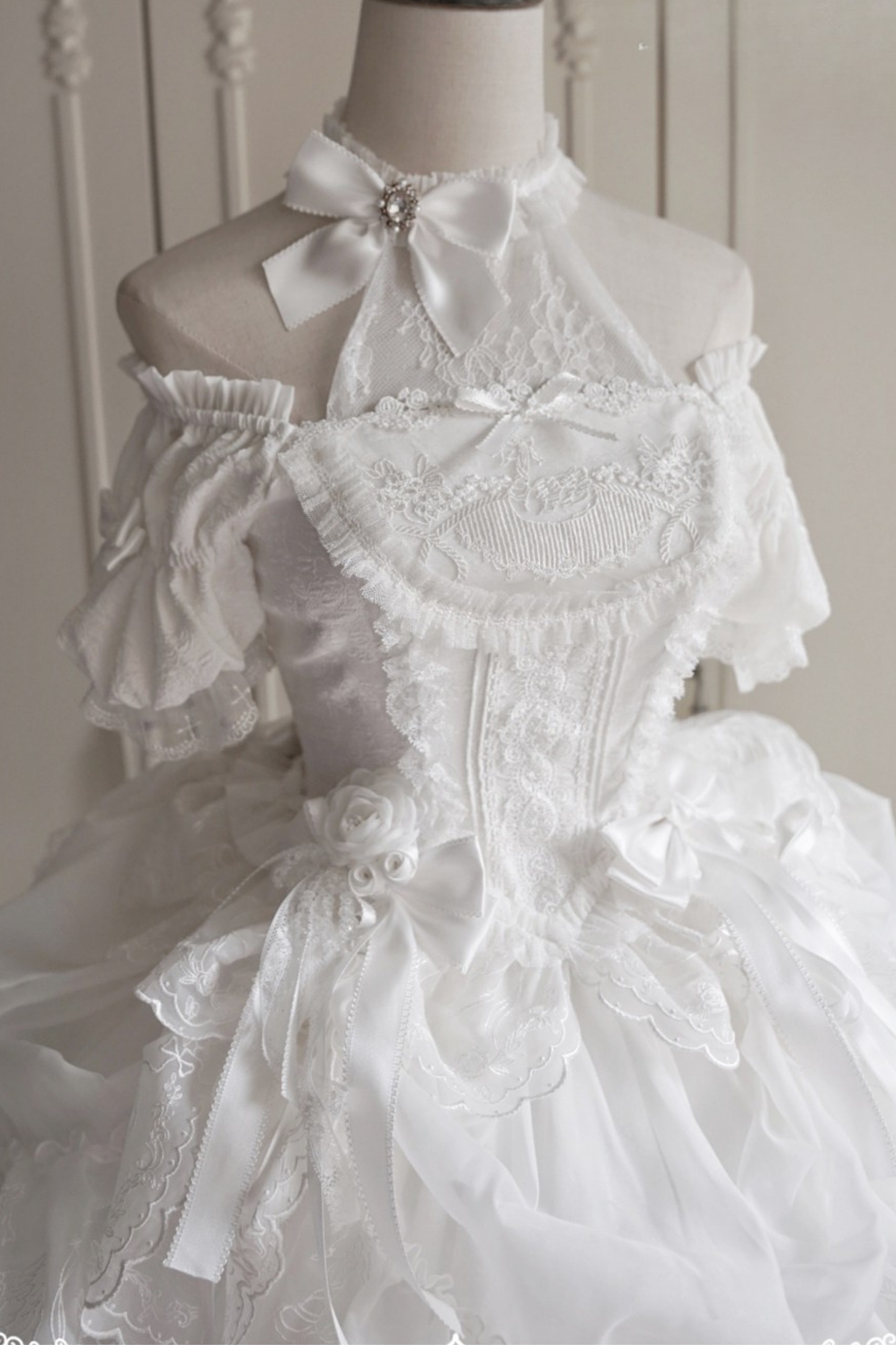 Moon River Lolita Puff Sleeve Top + Vest + Skirt