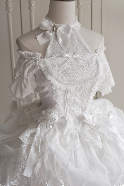 Moon River Lolita Puff Sleeve Top + Vest + Skirt