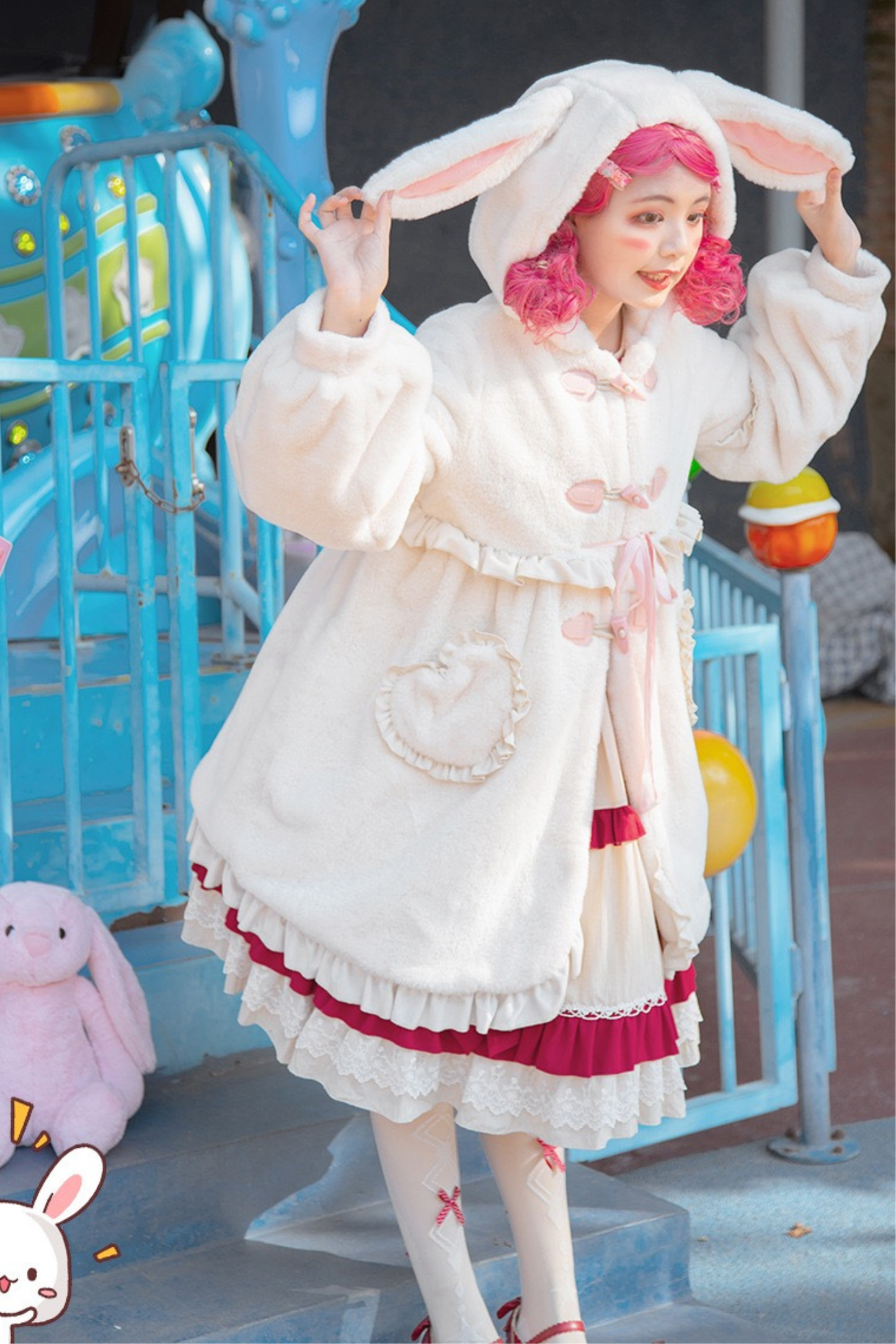 ラビットファーキュートロリータコート