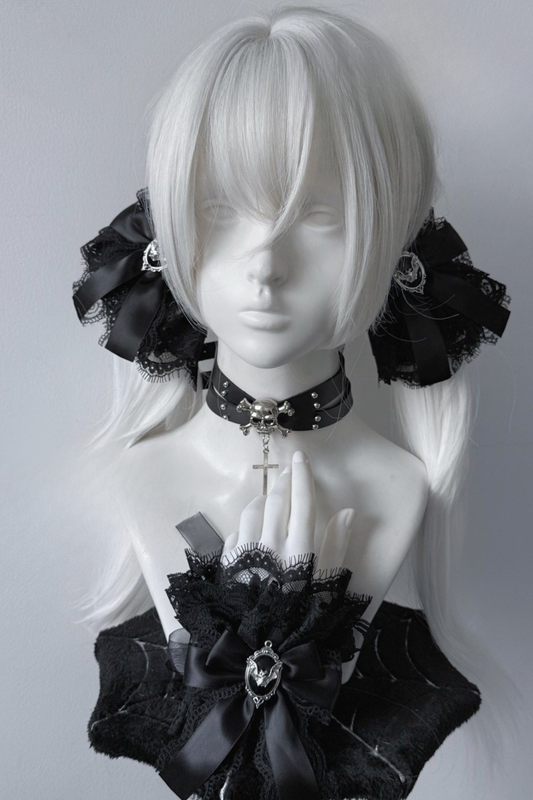 レースリボンラインストーンヘアピン+レースハンドスリーブ