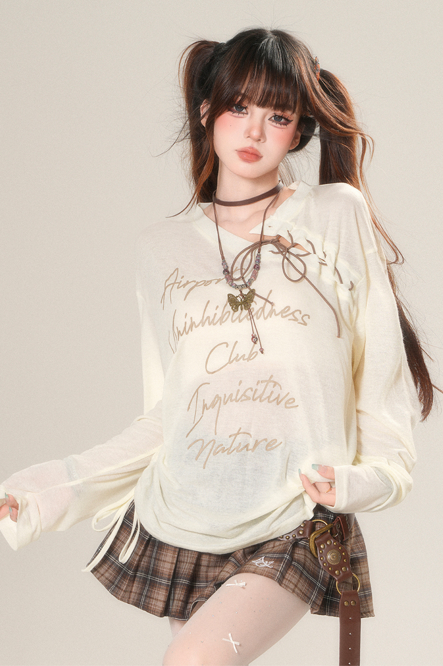 Top smock trasparente dolce con protezione solare