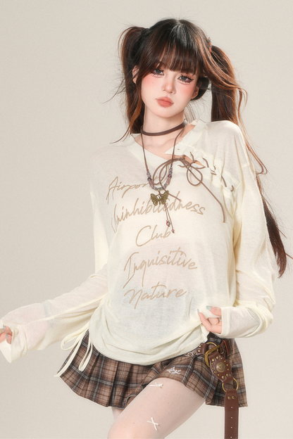 Top smock trasparente dolce con protezione solare