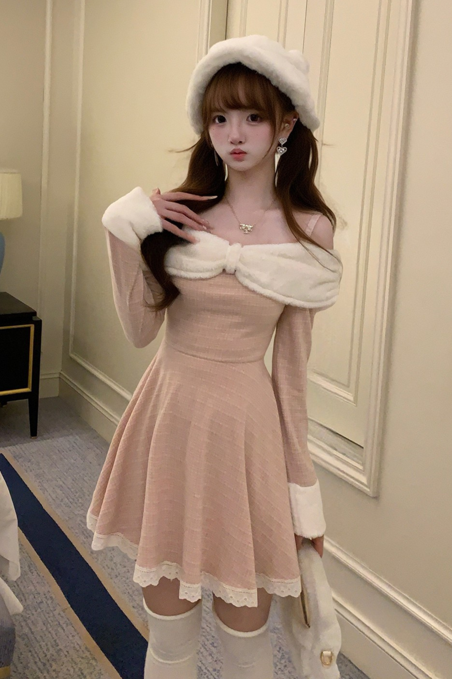 キュートスイートオフショルダーワンピース