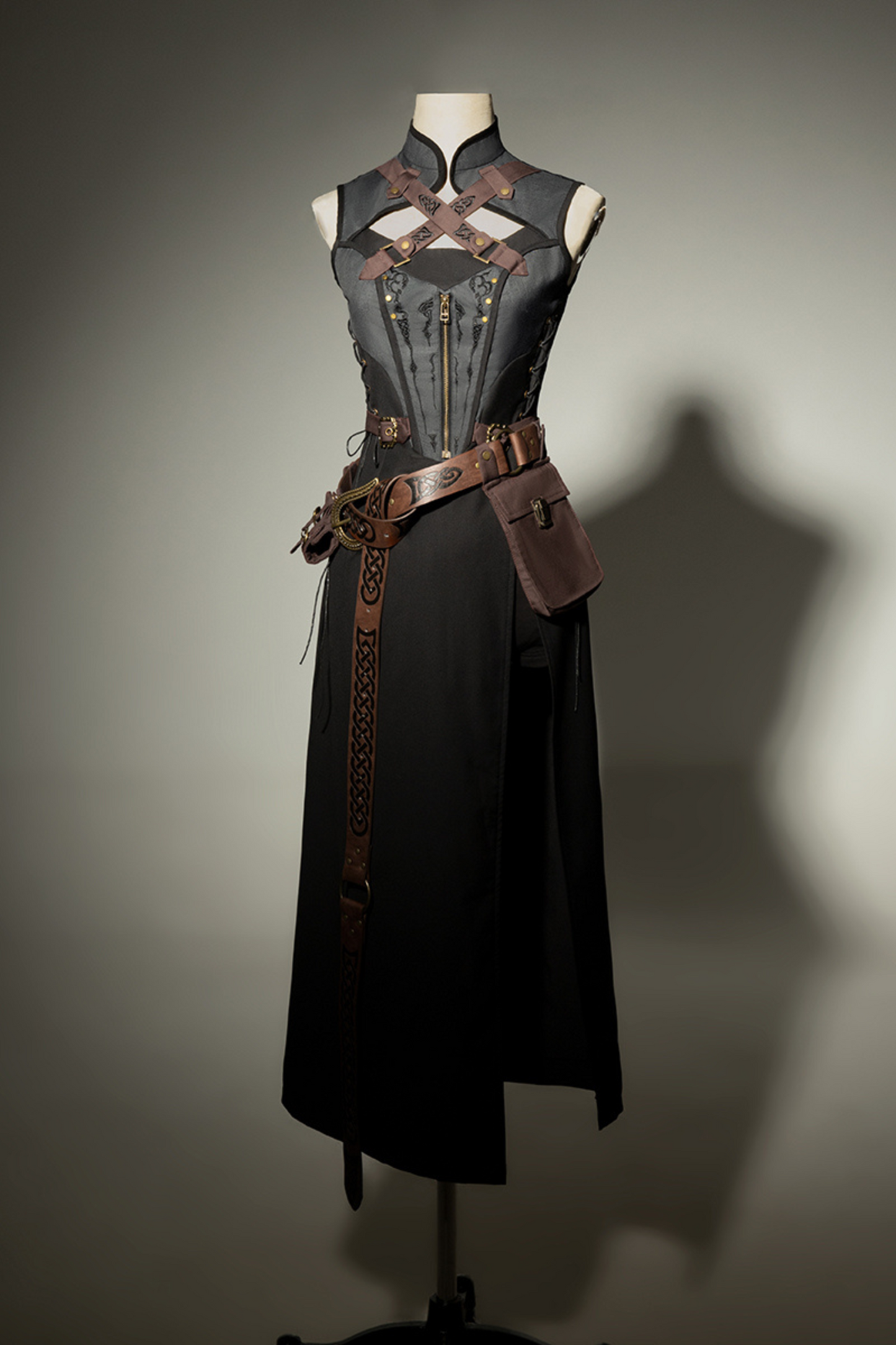 [Reserved Item] Punk Style Dark Gothic Dress + Shorts + Shawl + Sleeves + Belt Bag