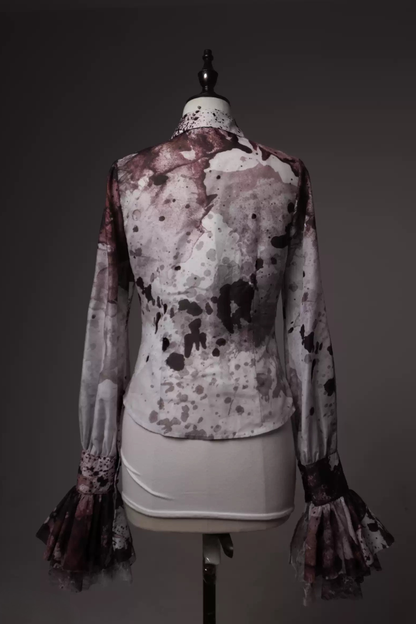 【12月10日予約締切】Bloodstainedプリントポイントテッドカラーシャツ