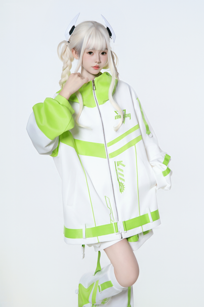 サブカルサイバージャケット+ショートパンツ+レッグカバー